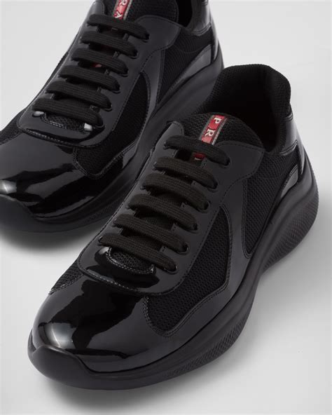 prada damen sneaker schwarz|high top prada sneakers.